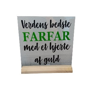 Verdens bedste farfar - glasskilt