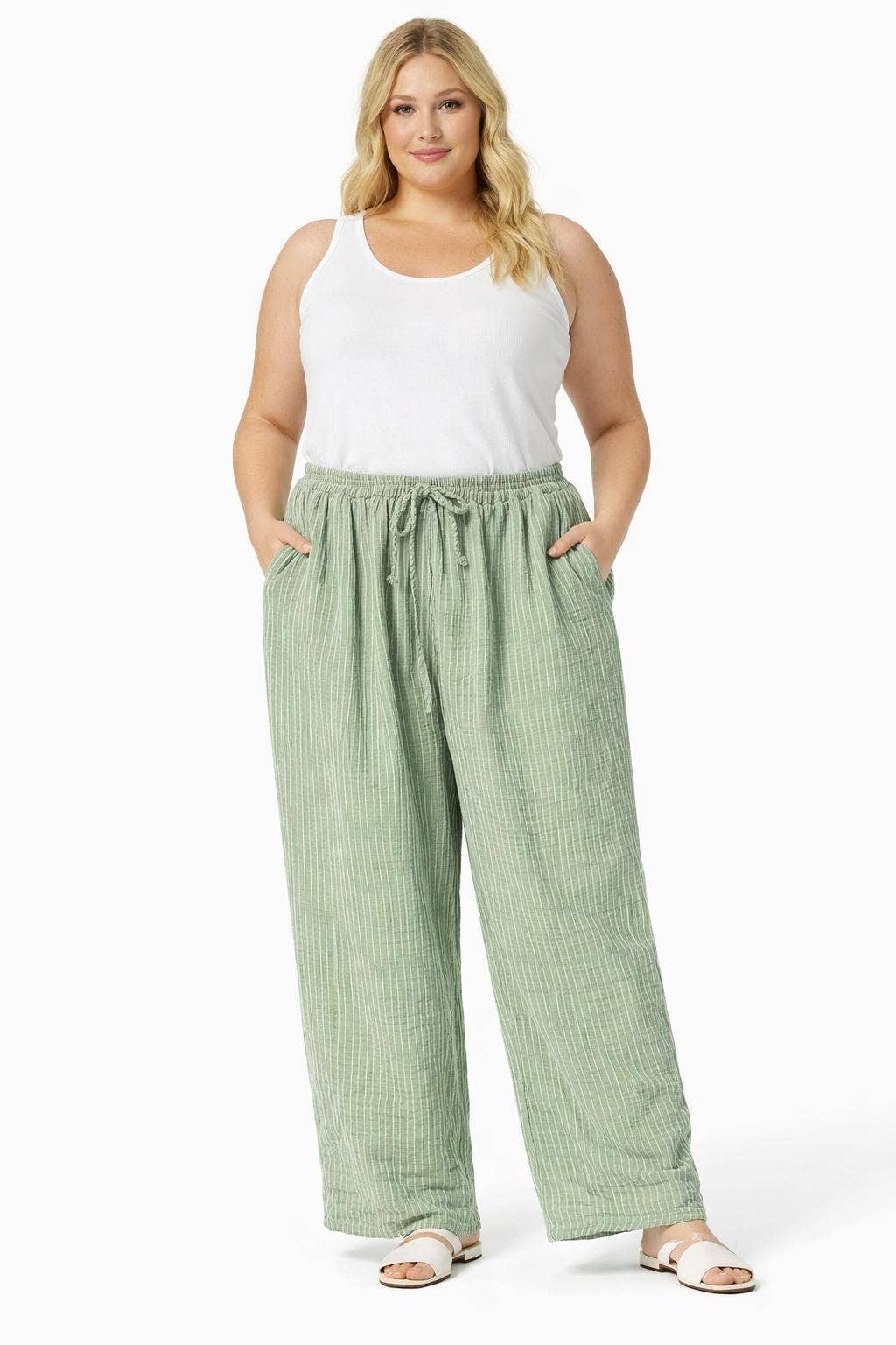 TØJHUSET 70|SARA VIDDE BUKS MED STRIBER|ARMYGRØN