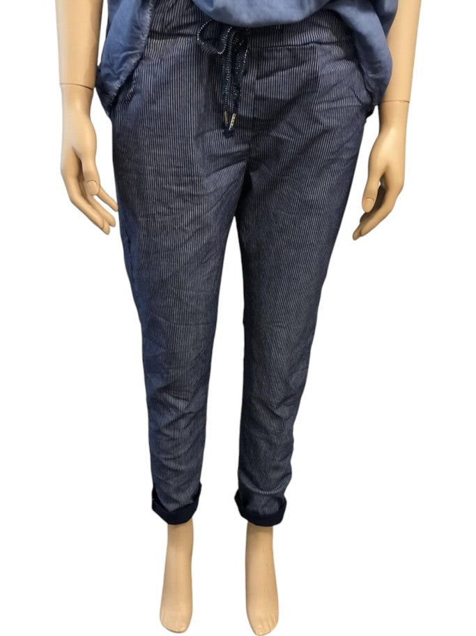 Paulina bukser stribet, marine - onesize