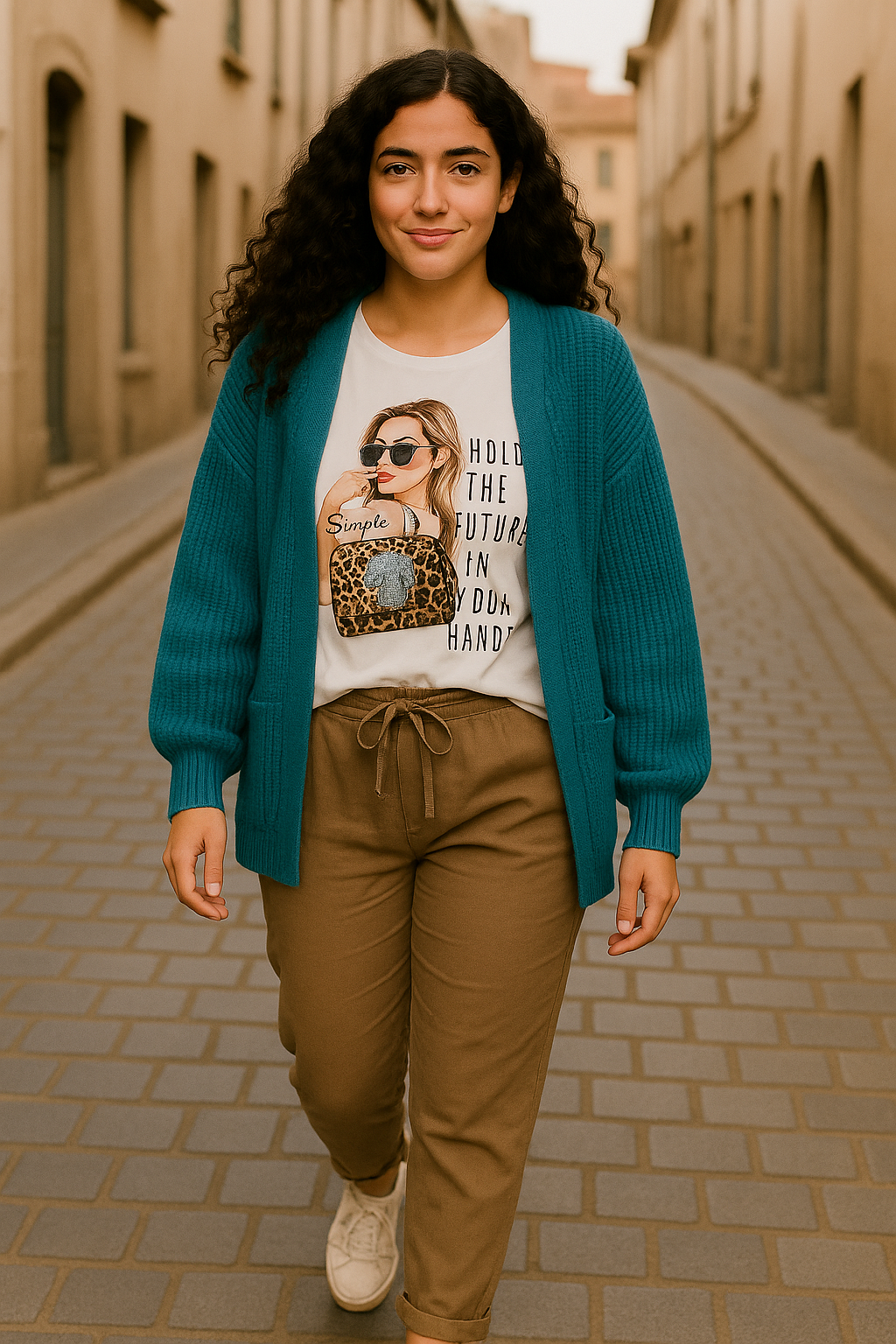 Strik cardigan, petrol