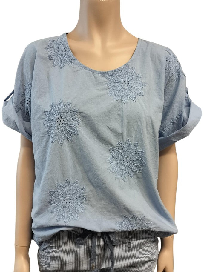 Emma bluse, lyseblå - Onesize