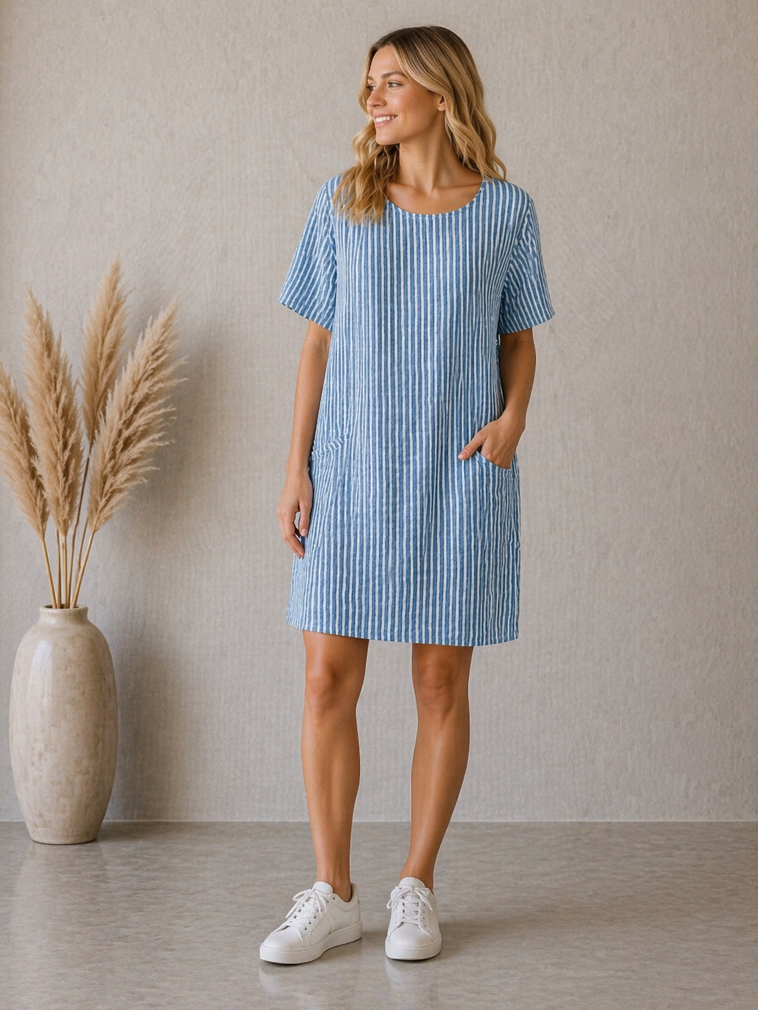 TØJHUSET 70|DAGNY KJOLE| JEANS BLÅ