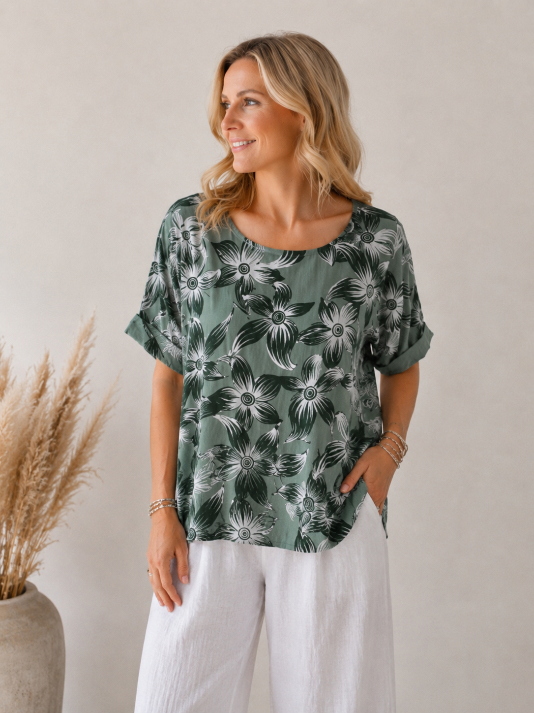TØJHUSET 70|ANITA BLUSE|ARMYGRØN