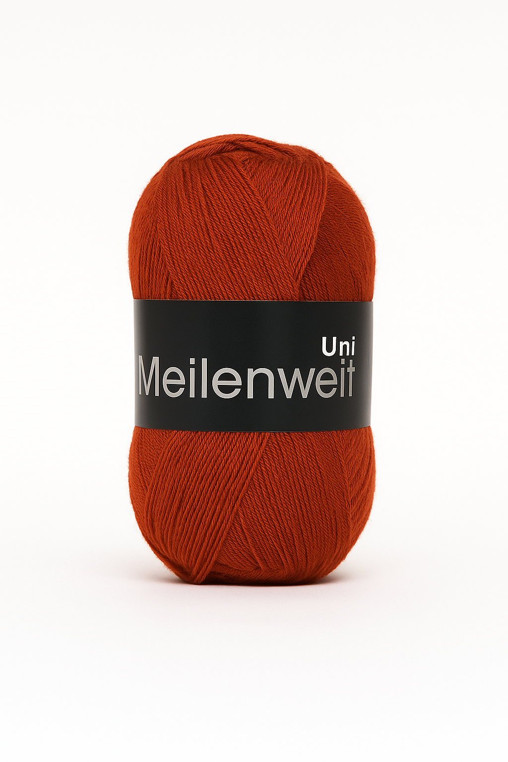 🧡 Lana Grossa Meilenweit Uni – Ensfarvet strømpegarn i brændt orange