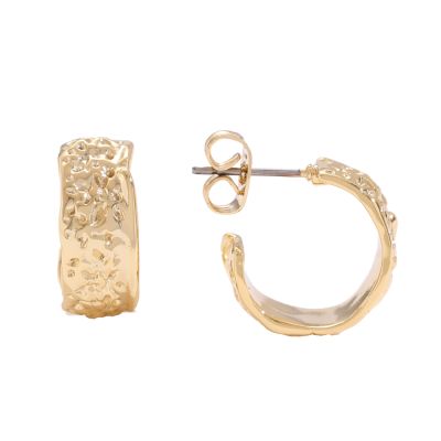 Uneve hoop ørestikker, guld