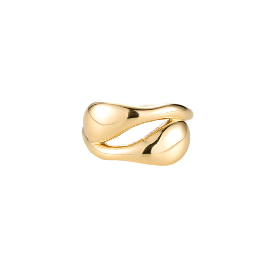 Cycle Drops ring i rustfrit stål, guld