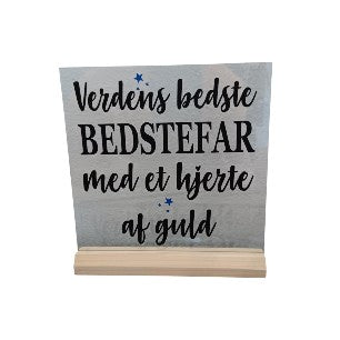 Verdens bedste bedstefar - glasskilt