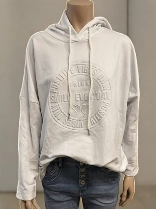 Ruby bluse med hætte, hvid