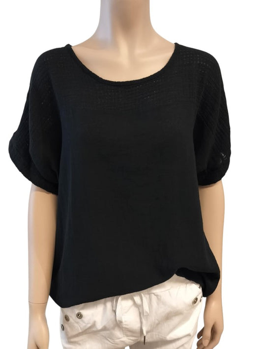 Natalie bluse, sort - Onesize