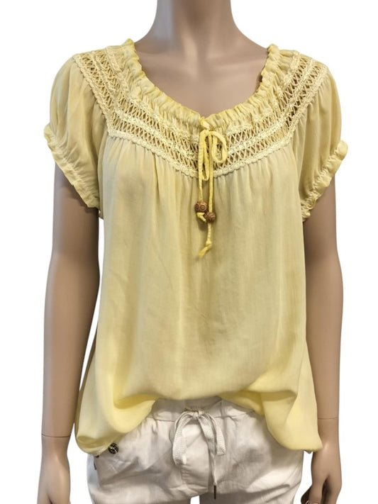 Kamille bluse, gul - Onesize