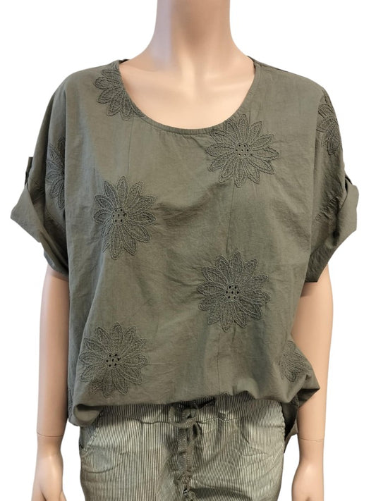 Emma bluse, army - Onesize