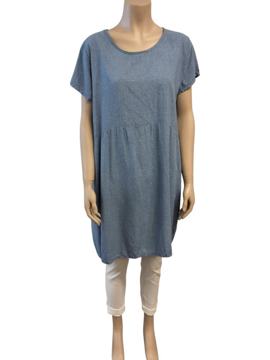 Mai kjole i striber, jeans blå - Onesize