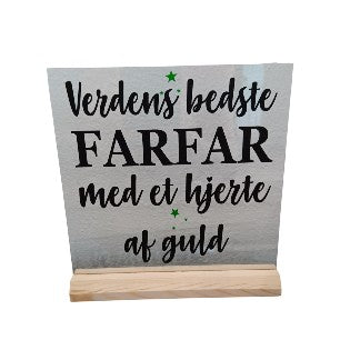 Verdens bedste farfar - glasskilt