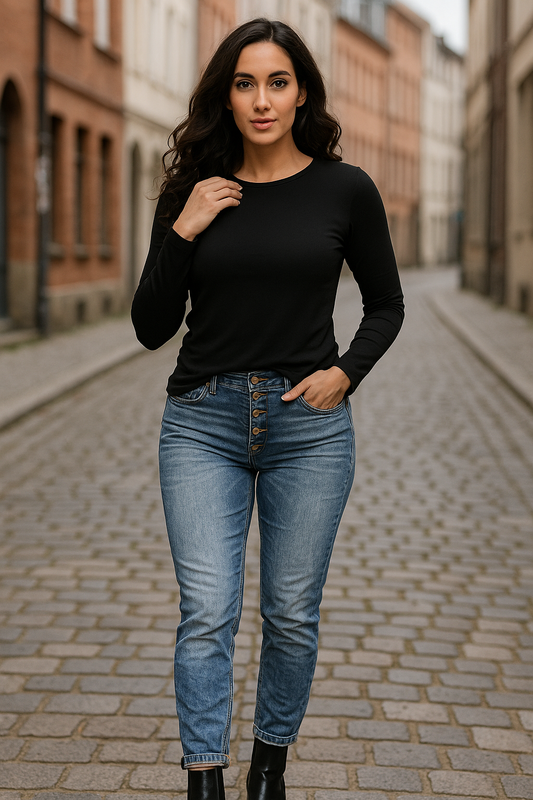 Basis bluse, sort