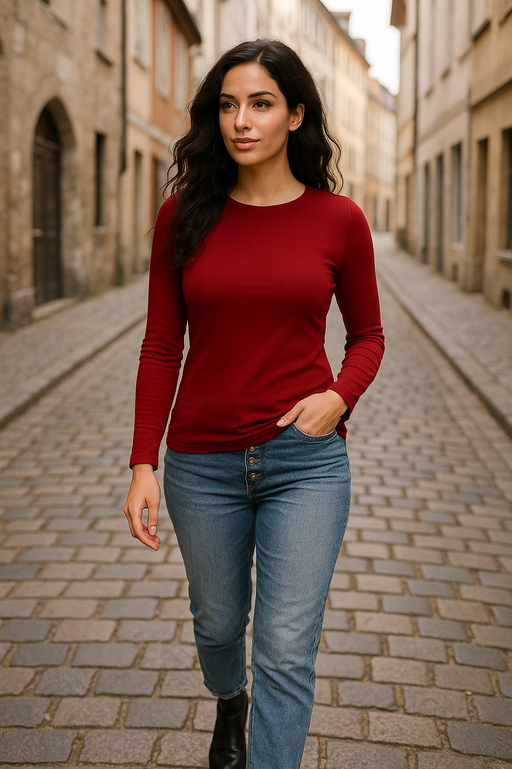 Basis bluse, bordeaux