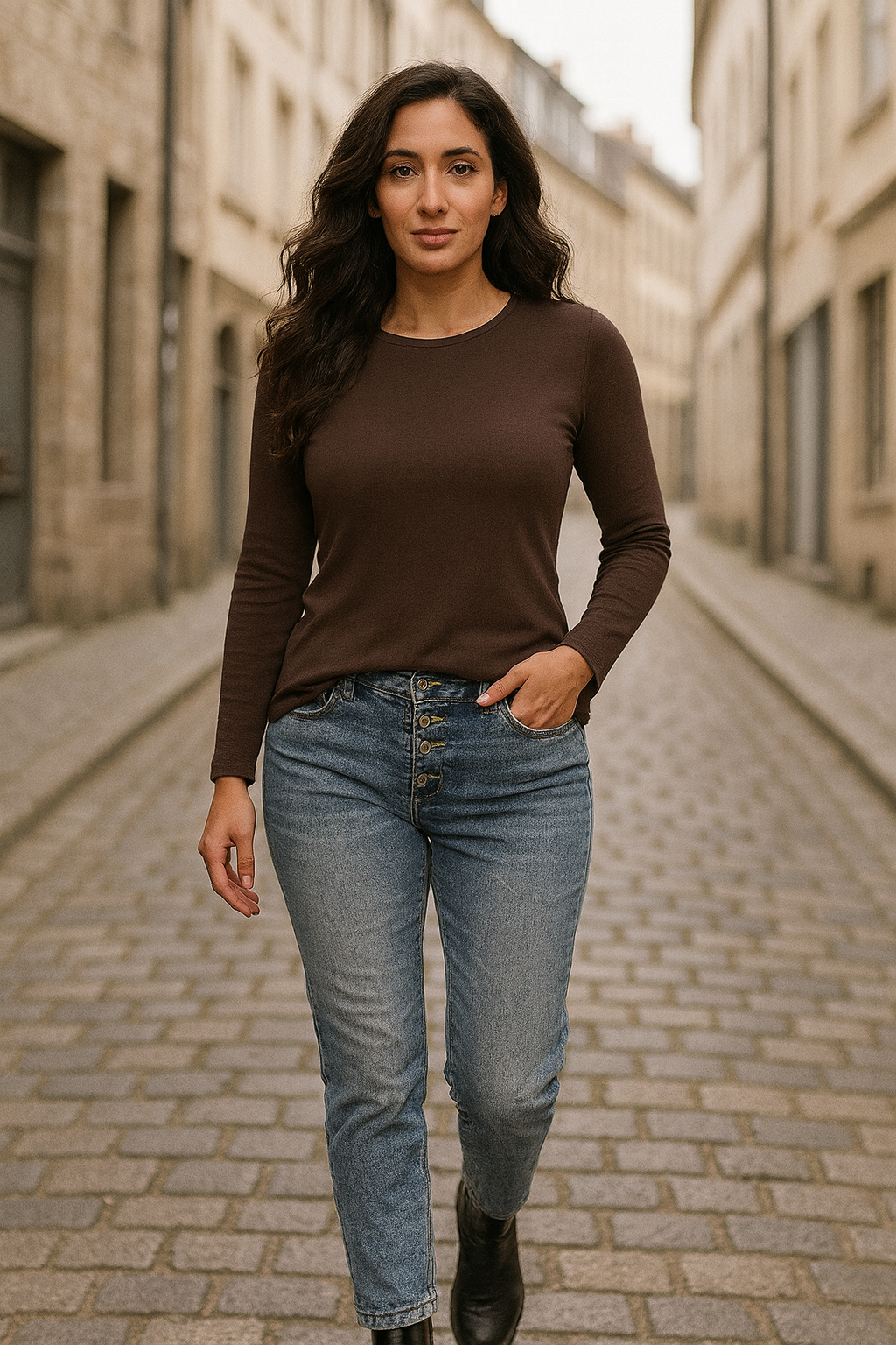 Basis bluse, brun