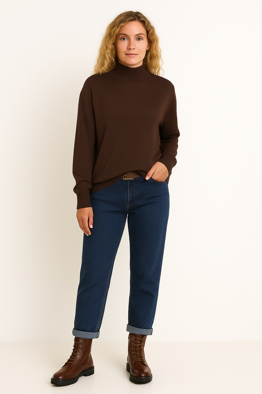 Turtleneck bluse, brun