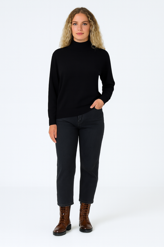 Turtleneck bluse, sort