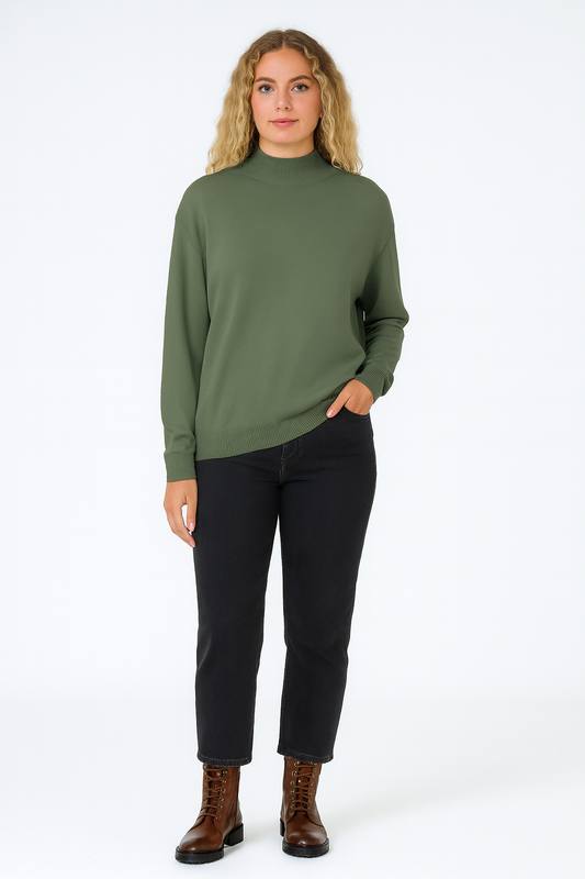 Turtleneck bluse, Armygrøn