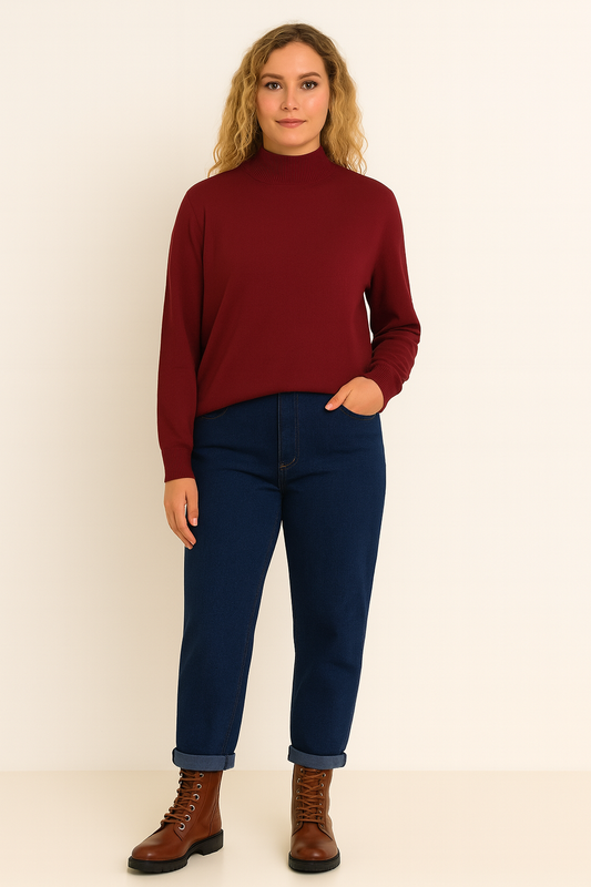 Turtleneck bluse, bordeaux