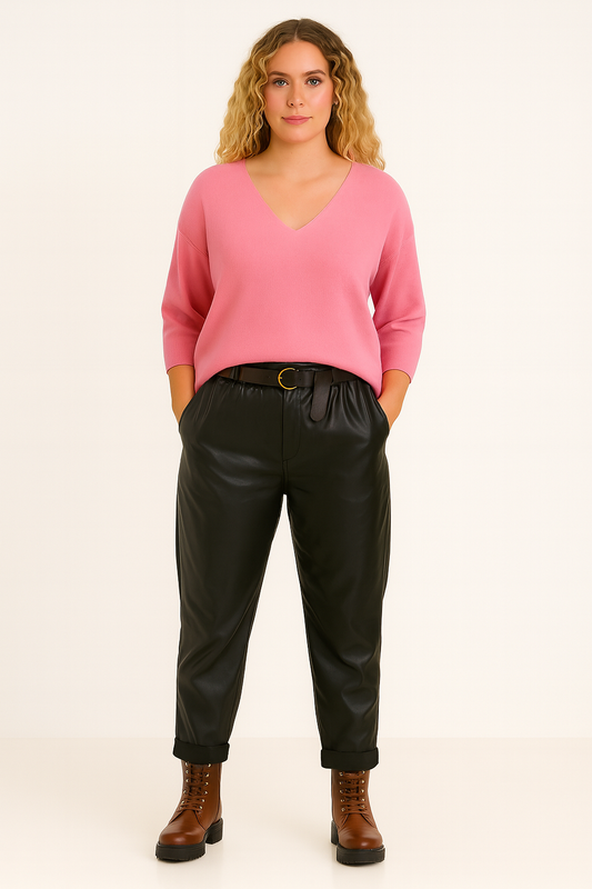 klassisk bluse med kort ærme, lyserød