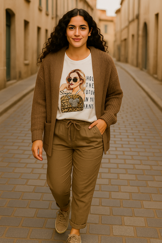 Strik cardigan, camel