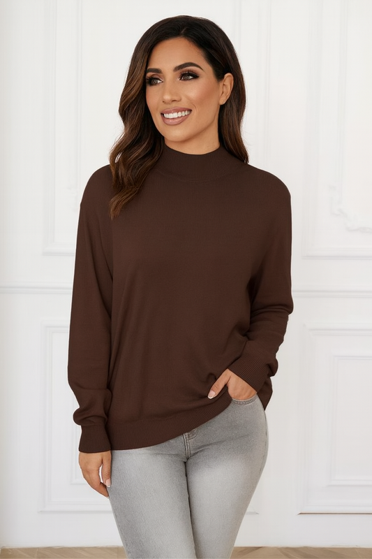 Turtleneck bluse, brun