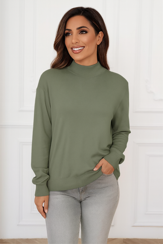 Turtleneck bluse, Armygrøn