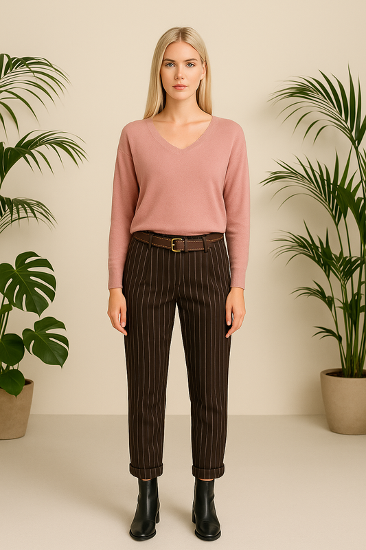 Bluse med langt ærme, rosa