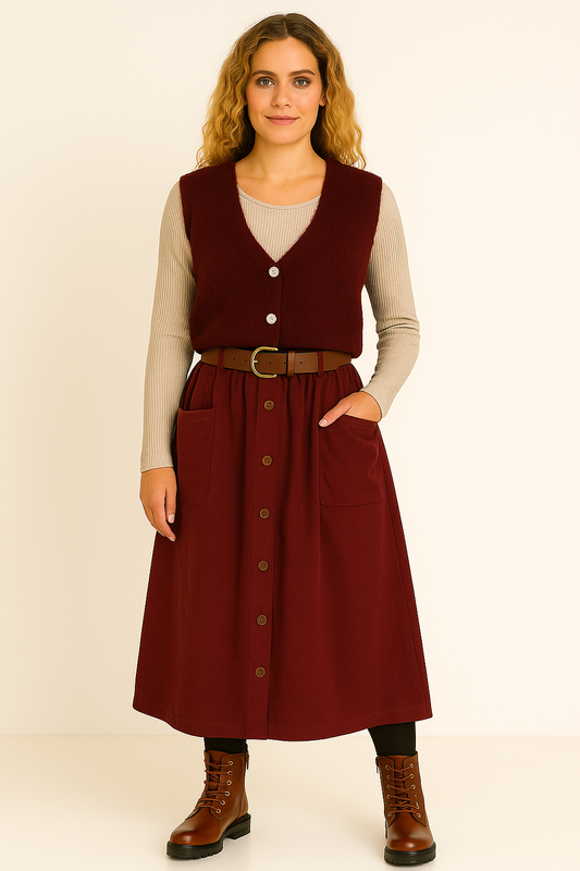 Bianca nederdel, bordeaux