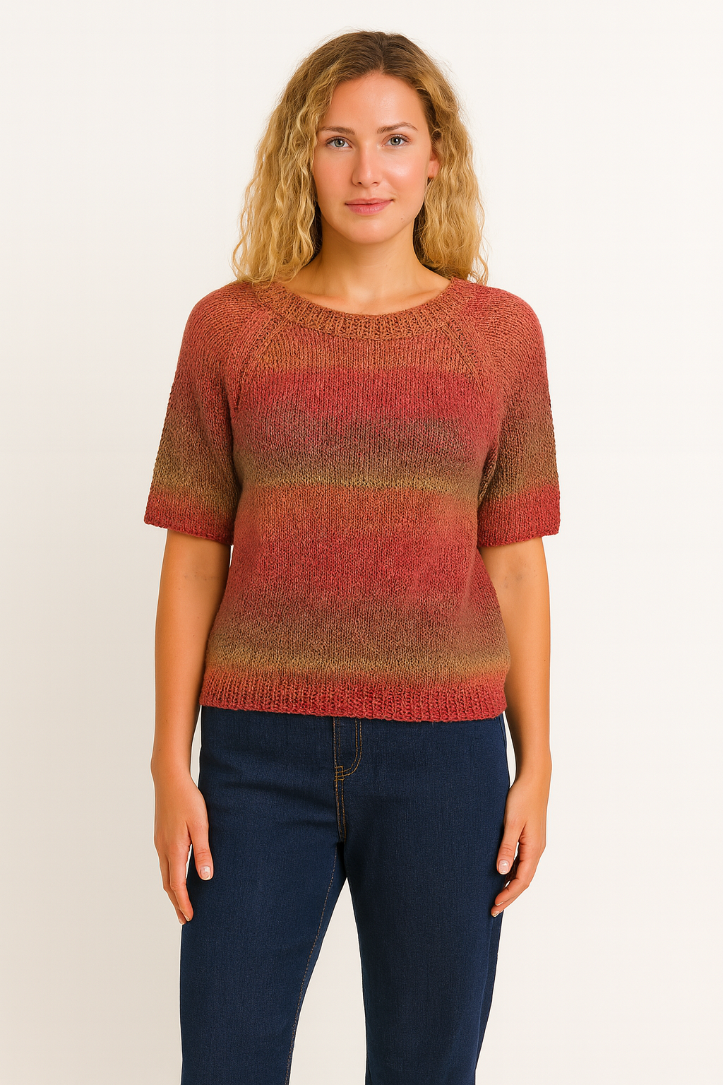 Kortærmet bluse, orange