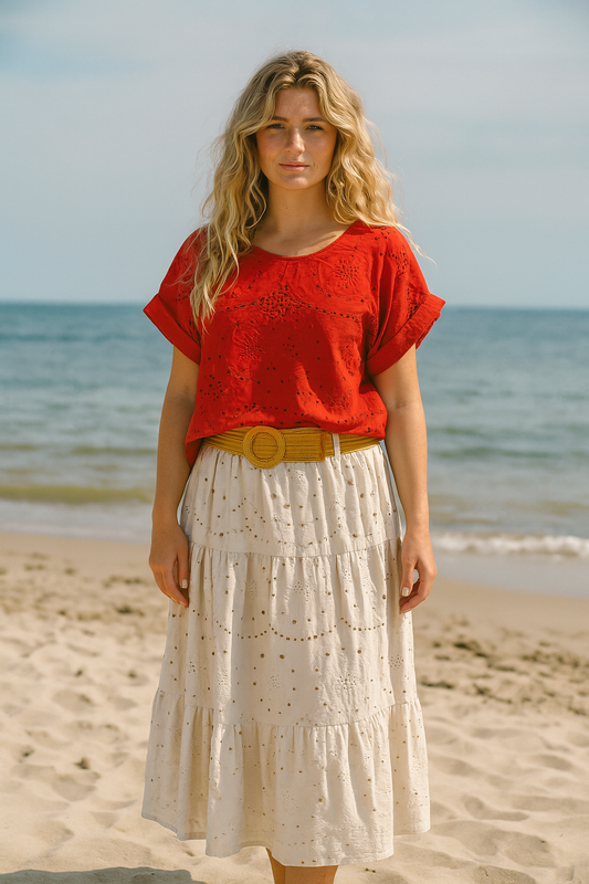 Sandy nederdel, beige