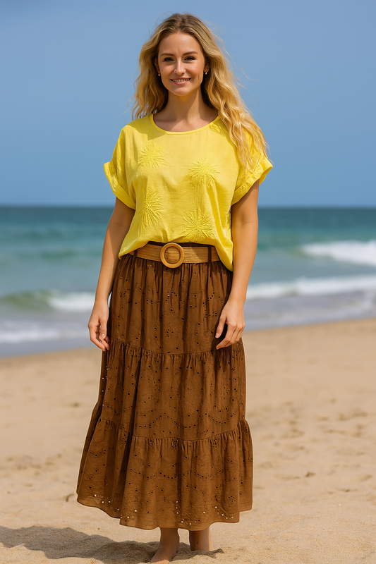 Sandy nederdel, camel