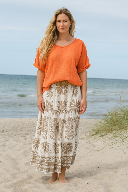 Vita nederdel, beige