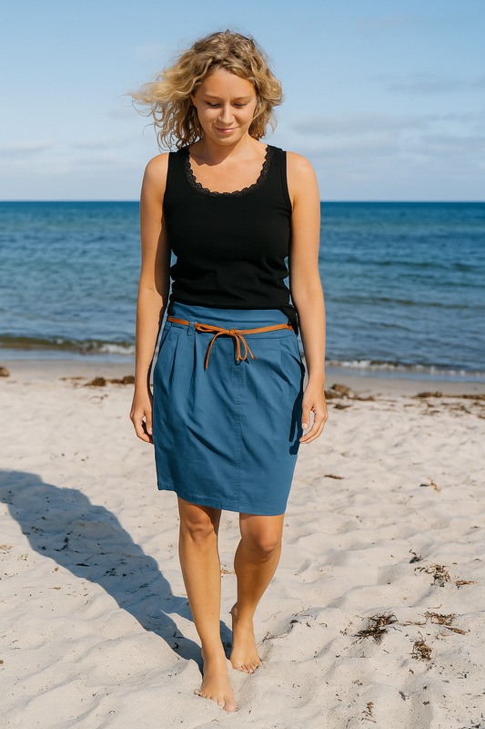 Nora nederdel, jeans blå
