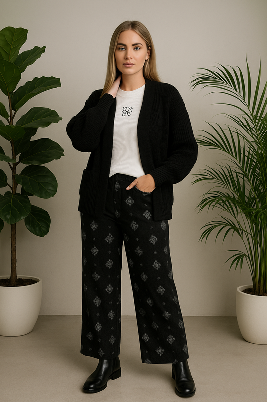 Strik cardigan, sort