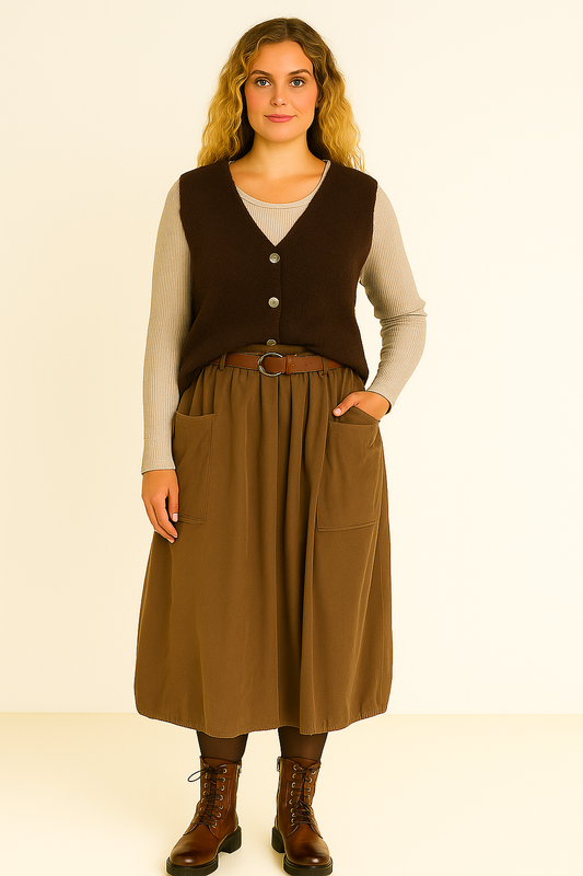 Bianca nederdel, camel