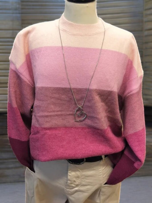 Sigrid strik bluse, pink