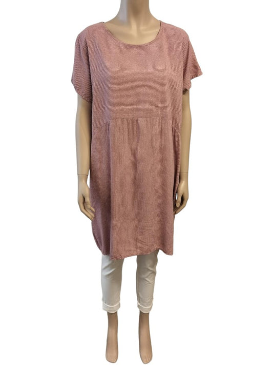 Mai kjole i striber, Rosa - Onesize