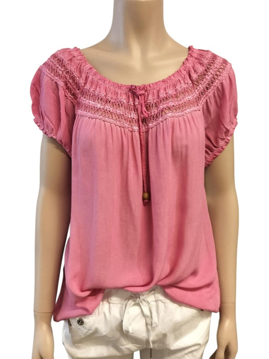 Kamille bluse, pink - Onesize