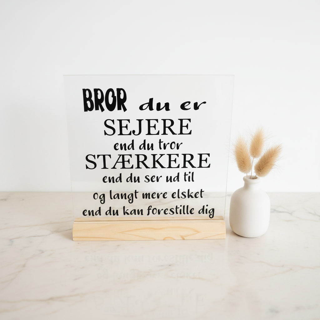 Glasskilt Bror – webshobbillede