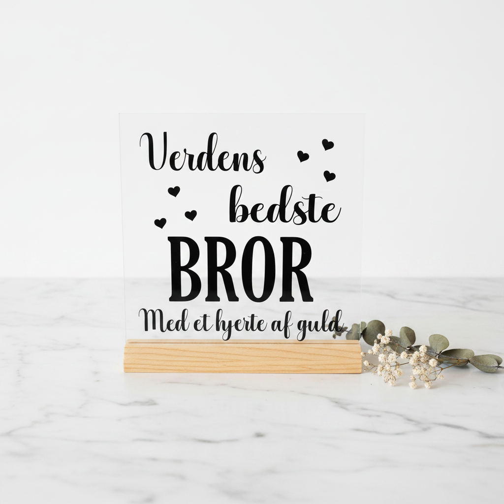 Glasskilt – Verdens bedste Bror