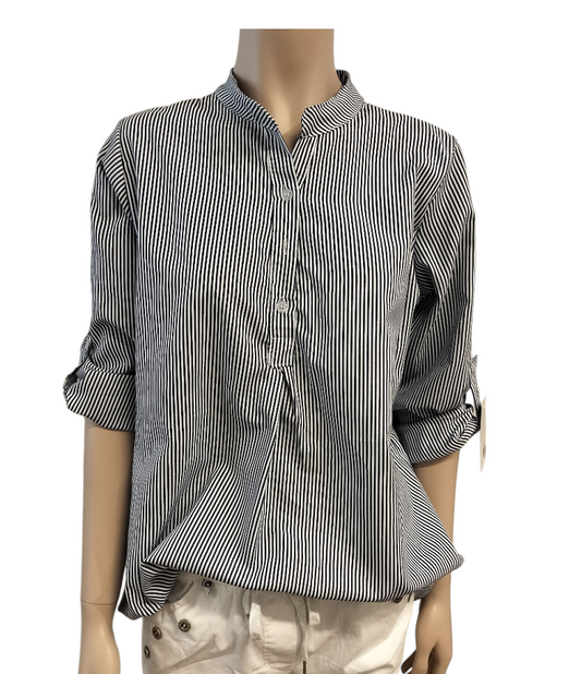 Belma stribet bluse, Marineblå - onesize