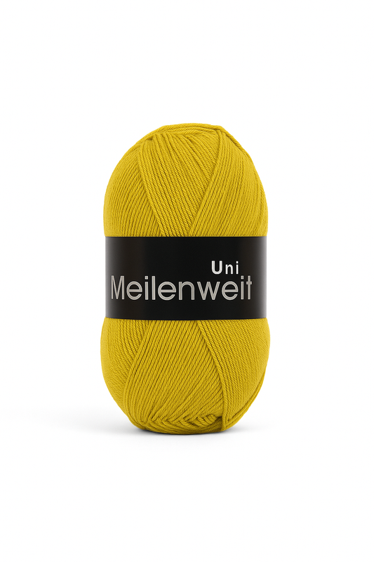 🌼 Lana Grossa Meilenweit Uni – Klassisk strømpegarn i ensfarvet kvalitet