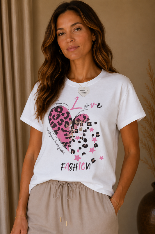 Else t-shirt med print - Pink