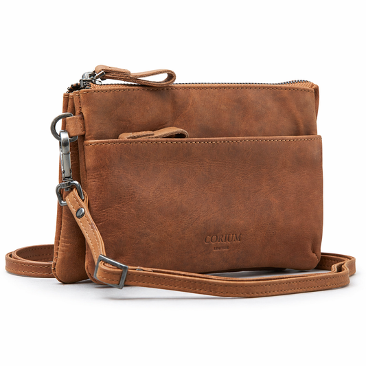 CORIUM LEATHER|BARCELONA CLUTCH|COGNAC