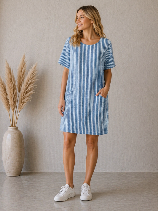 TØJHUSET 70|DAGNY KJOLE| JEANS BLÅ