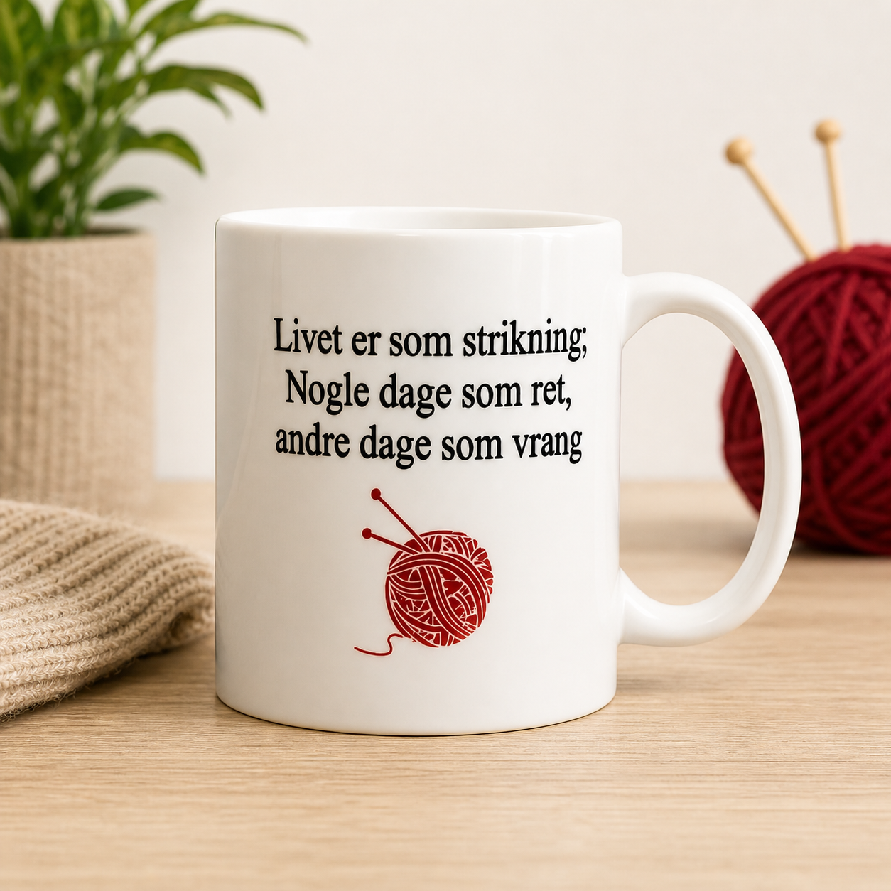 B-DESIGN|KRUS|LIVET ER SOM STRIKNIN|RØD