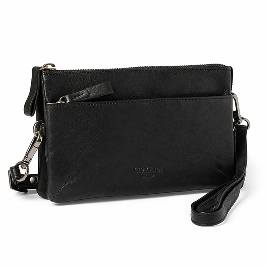 CORIUM LEATHER|BARCELONA CLUTCH|SORT