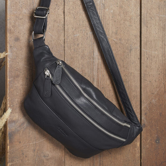 CORIUM LEATHER|JAKARTA BUMBAG|SORT